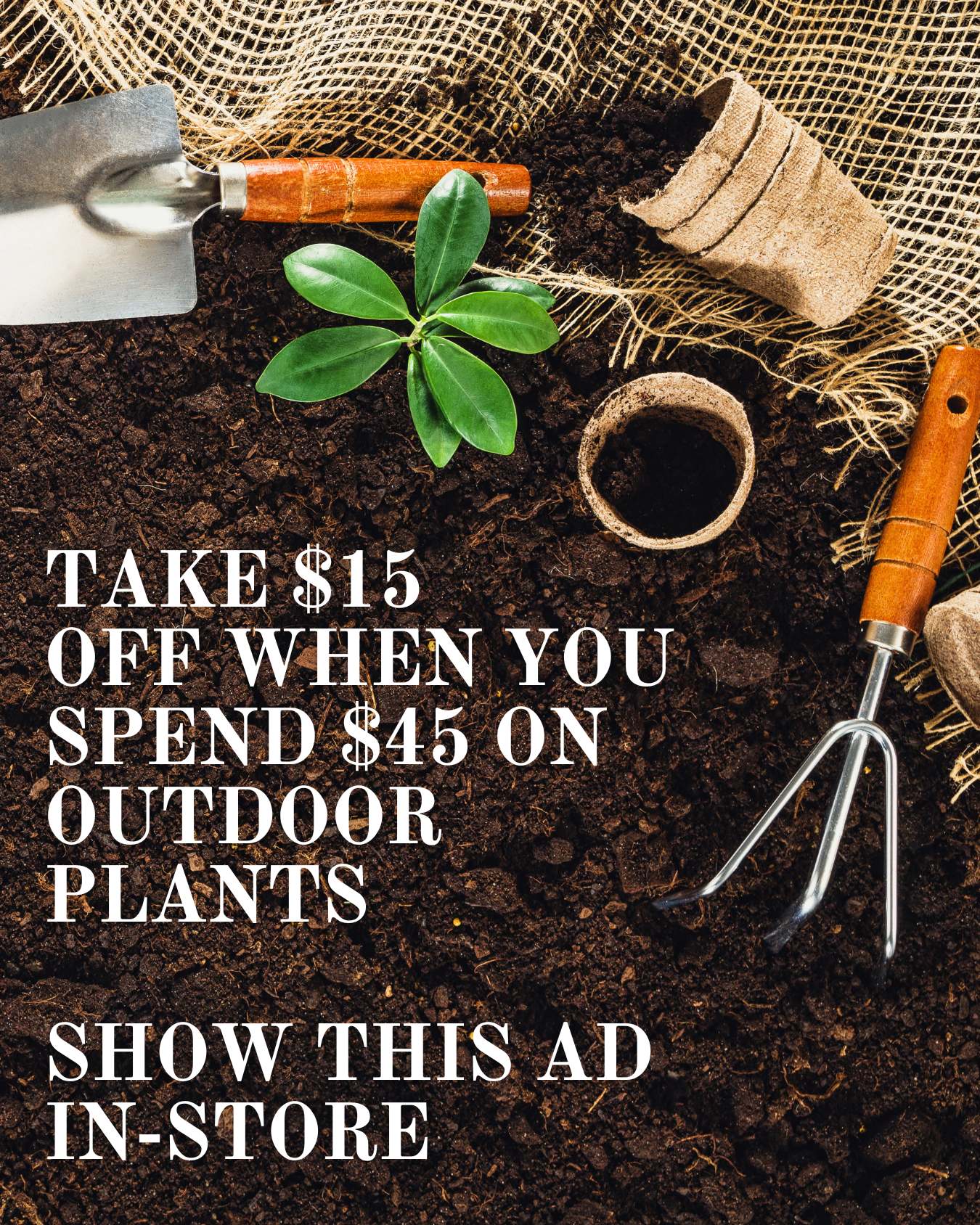 show this ad for $15 of $45